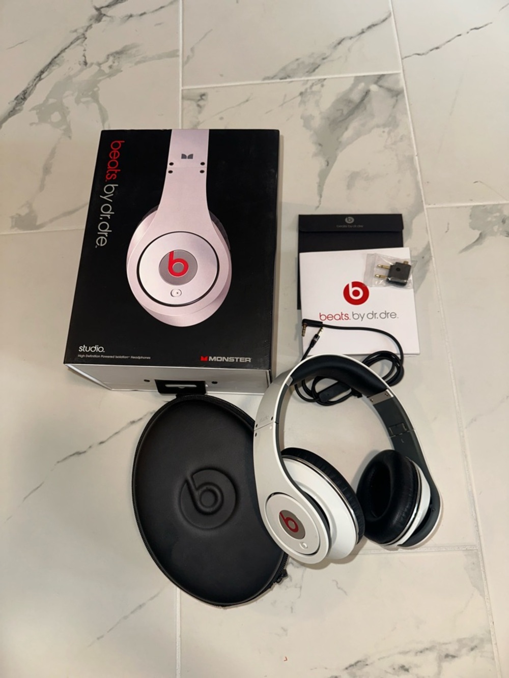 Beats by Dr. Dre Studio Over-Ear Headphones in White and Red